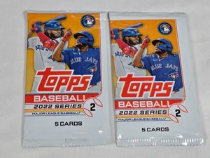 Lot of 2 Unopened Packs of 2022 Topps Baseball Cards