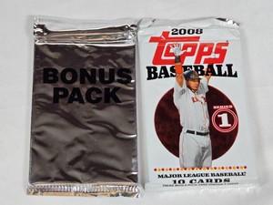 Unopened Pack of 2008 Topps Series 1 Baseball and Bonus Pack
