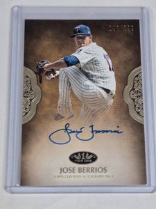 Jose Berr�os 2019 Topps Tier One On Card Auto PPA-JOB Numbered 198299 - Minnesota Twins Baseball Card