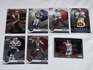 Lot of 8 Tom Brady Football Cards including Super Bowl MVPs, Fireworks, and Crusade