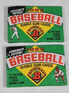 Lot of 2 Unopened Packs of 1989 Bowman Baseball Cards - Possible Griffey RC