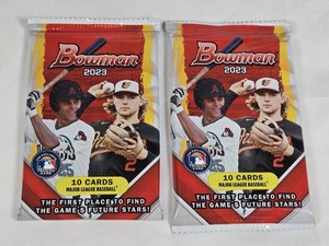 Lot of 2 Unopened Packs of 2023 Bowman Baseball Cards