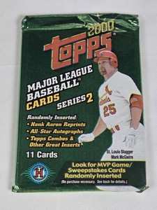 Unopened Pack of 2000 Topps Major League Baseball Cards Series 2