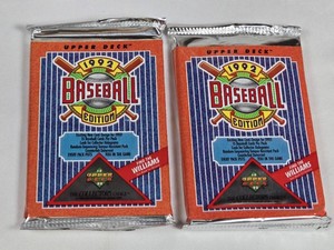 Lot of 2 Unopened Packs of 1992 Upper Deck Baseball Cards - Possible Williams Auto