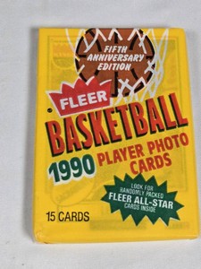 Unopened Pack of 1990 Fleer Basketball Cards - Possible Jordan