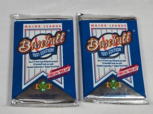 Lot of 2 Unopened Packs of 1991 Upper Deck Baseball Cards - Possible Nolan Ryan Auto
