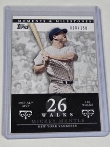Mickey Mantle 1957 Topps 2007 Moments & Milestones and Numbered 018150 - New York Yankees Vintage Baseball Card