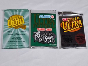 Unopened Packs of 1991, 1992, and 1994 Fleer Ultra Football Cards