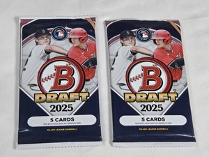 Lot of 2 Unopened Packs of 2025 Bowman Draft Baseball