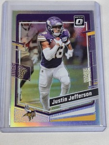 Justin Jefferson 2023 Panini Donruss Optic Silver Holo Prizm #125 - Minnesota Vikings Football Card