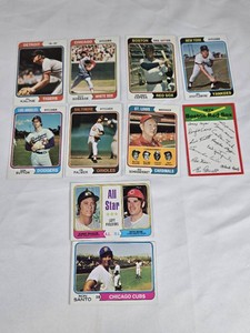 Lot of 10 Vintage 1974 Baseball Cards Featuring Al Kaline, Rich Gossage, and Don Sutton