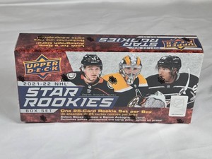 Unopened Box of 2021-22 Upper Deck NHL Star Rookies Trading Cards