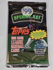 Unopened Pack of 1999 Opening Day Topps Major League Baseball Cards - Possible Hank Aaron Auto