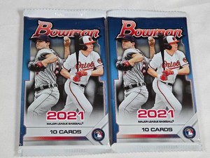 Lot of 2 Unopened Packs of 2021 Bowman Baseball Cards