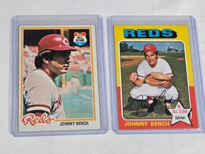 Lot of 2 Johnny Bench Baseball Cards 1975, 1979