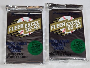 Lot of 2 Unopened Packs of 1992-93 Fleer Excel Minor League Baseball Cards