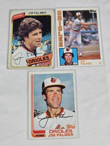 Lot of 3 Jim Palmer Baseball Cards from Various Years