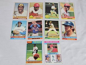Lot of 10 Vintage 1976 Baseball Cards Featuring Key Players Including Joe Morgan, Fergie Jenkins, and Mike Schmidt