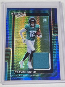 Travis Hunter Rookie 2025 Panini Donruss Threads Prizm Relic #DTBH-THR - Jacksonville Jaguars Football Card