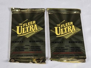 Lot of 2 Unopened Packs of 1994 Fleer Ultra Baseball Cards Series 1
