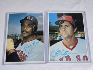 Lot of 2 Topps 1980 Super Cards Featuring Jim Rice and Carl Yastrzemski