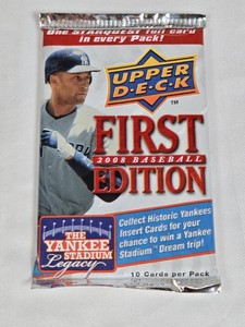 Unopened Pack of 2008 Upper Deck First Edition Baseball - Possible Kershaw Rookie