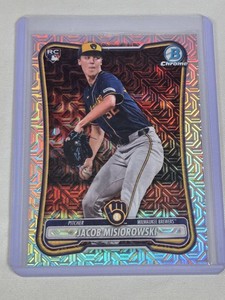 Jacob Misiorowski Rookie 2026 Bowman Chrome Mojo Holo #35 - Milwaukee Brewers Baseball Card