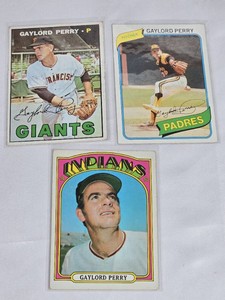 Lot of 3 Gaylord Perry Baseball Cards