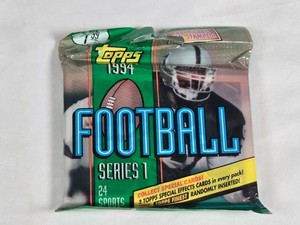 Unopened Pack of 1994 Topps Jumbo Football Series 1 Cards
