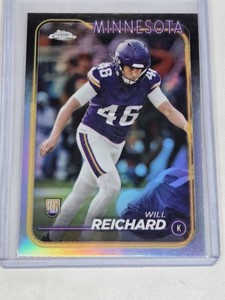 Will Reichard Rookie 2024 Topps Chrome Refractor #277 - Minnesota Vikings Football Card