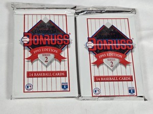 Lot of 2 Unopened Packs of 1993 Donruss Baseball Cards Series 2 - Elite Chase Packs