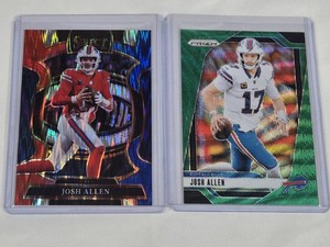 Lot of 2 Josh Allen Football Cards - Includes Panini Select Concourse and Prizm Holofoil Features