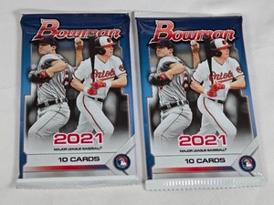 Lot of 2 Unopened Packs of 2021 Bowman Baseball Cards