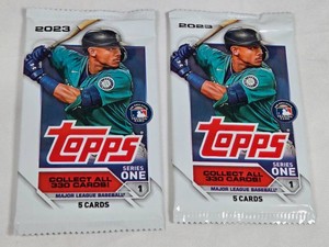 Lot of 2 Unopened Packs of 2023 Topps Series One Baseball Cards