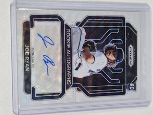 Joe Ryan Rookie 2022 Panini Prizm Wave Refractor Auto #RA-JR and Numbered 0650 - Minnesota Twins Baseball Card