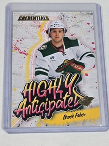 Brock Faber Rookie 2023-24 Upper Deck Credentials Highly Anticipated Insert #HA-11 - Minnesota Wild Hockey Card
