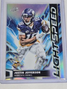 Justin Jefferson 2025 Topps Chrome Light Speed Refractor #LS-32 - Minnesota Vikings Football Card