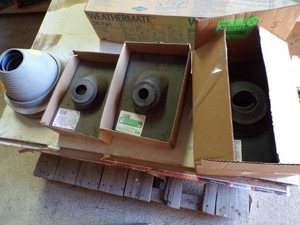 Vent Stack No Caulk - 3 boxes and 4 GREY Dektile Pipe Flash Boot