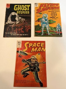 Vintage Dell Ghost Stories, Flying Saucers & Space Man Comics (Lot of 3)