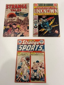 Vintage DC Comics Strange Tales, Unknown & Sports (Lot of 3)