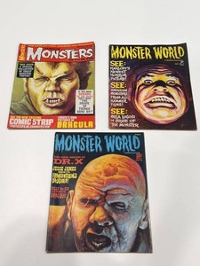Vintage Famous Monsters & Monster World Horror Magazine Group (Lot of 3)