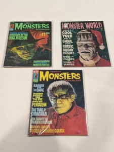 Vintage Famous Monsters & Monster World Horror Magazines (Lot of 3)