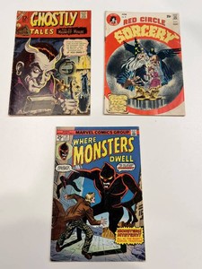 Vintage Horror Comics - Ghostly Tales, Sorcery & Where Monsters Dwell (3 Comics)