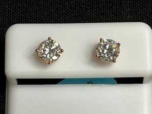 Moissanite Stud Earrings - Sterling Silver 1.60 CTW WSD Color - $599 Retail Tag