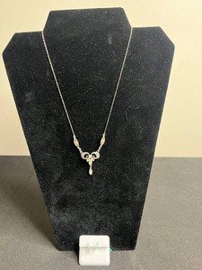 Sterling Silver W & L Necklace 4.46 grams & Sterling Silver Moissanite Huggie Earrings 0.16 CTW VVS D - $149 Retail Tag