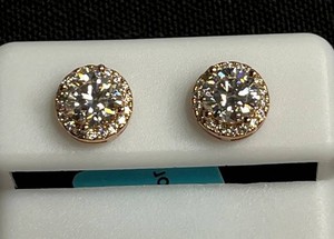 Moissanite Stud Earrings - Sterling Silver 1.83 CTW VVS D Color - $599 retail tag