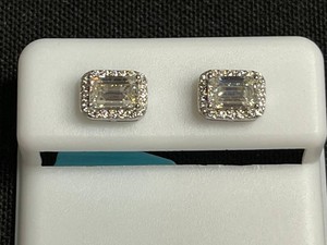 Moissanite Stud Earrings - Sterling Silver 1.80 CTW - $599 retail tag