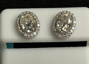 Moissanite Earrings - Sterling Silver 3.27 CTW VSD Color - $799 RETAIL TAG