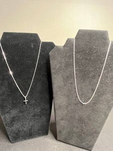 Silver Necklace Pair - 925 & Moissanite Cross Pendant (3.55 grams) & Chain (2.25 grams)