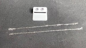 Sterling & Moissanite Jewelry Set - Sterling Earrings & Twisted-Link Bracelet Chains 4.76 grams